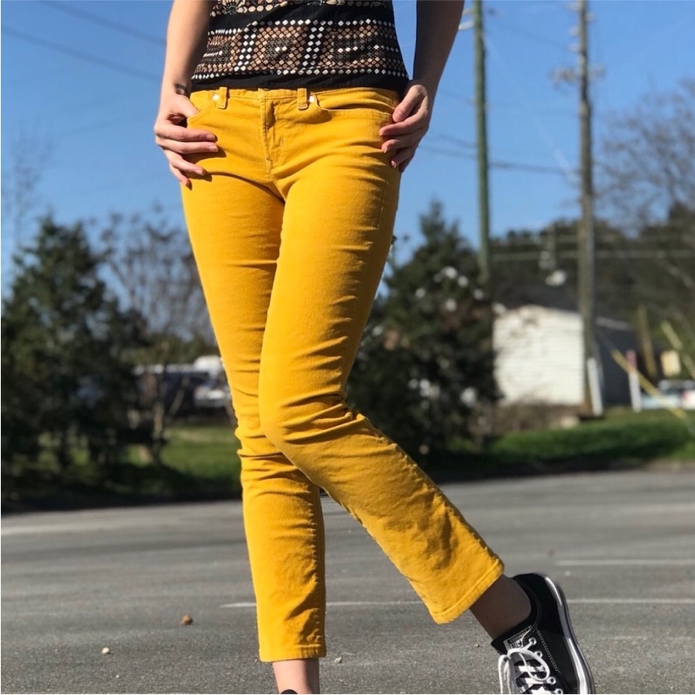 GAP 1969 Real Straight Corduroy Ankle Crop - Gold 💛🌞